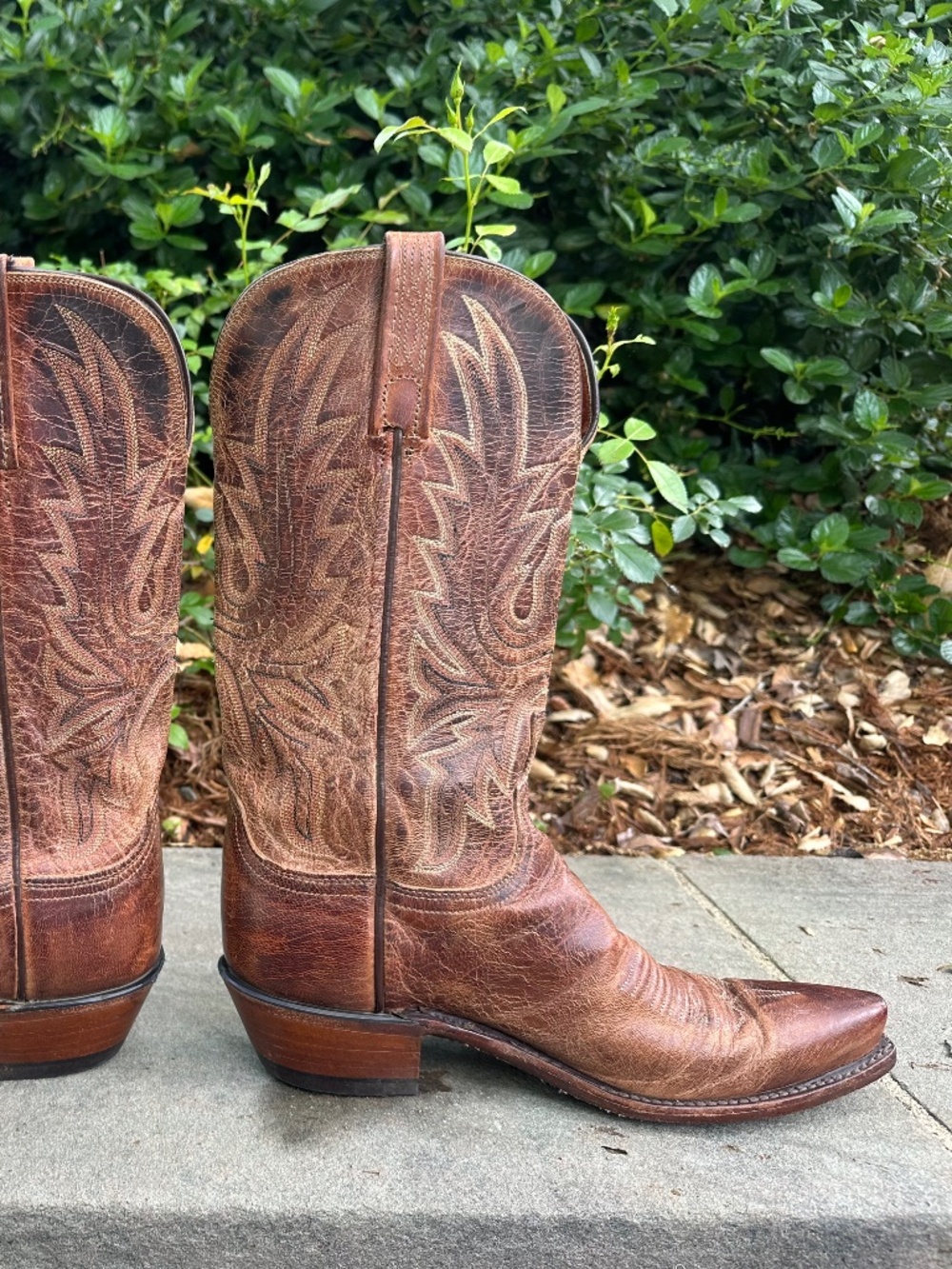 LUCCHESE 1883 Leather Cowboy Boots 8 - Picture 3 of 16
